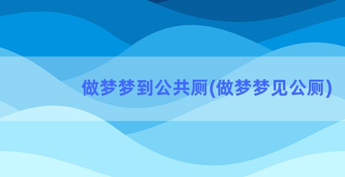 做梦梦到公共厕(做梦梦见公厕)