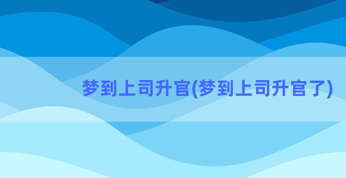 梦到上司升官(梦到上司升官了)