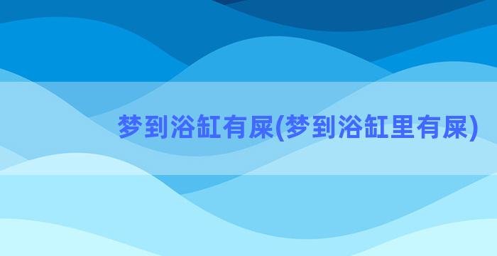 梦到浴缸有屎(梦到浴缸里有屎)