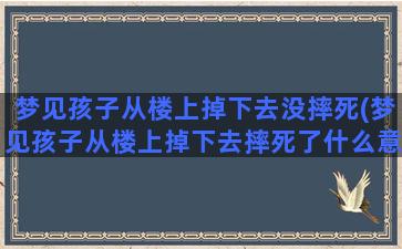 梦见孩子从楼上掉下去没摔死(梦见孩子从楼上掉下去摔死了什么意思)