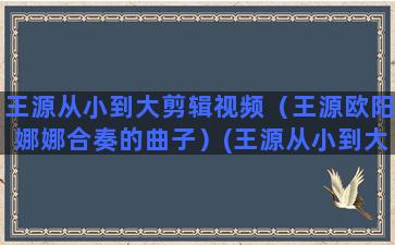 王源从小到大剪辑视频（王源欧阳娜娜合奏的曲子）(王源从小到大的视频)